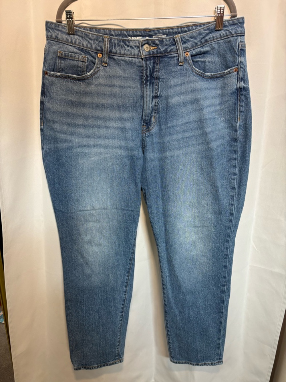 Old Navy High Rise OG Straight Jeans 16 Light Wash Secret Smooth Pockets - Picture 2 of 6